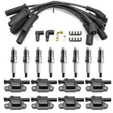 8 pack UF413 Ignition Coils + 41-962 Spark Plugs + Wires For Chevy GMC Hummer