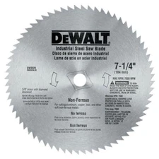 DEWALT INDUSTRIAL Circular Saw Blade 7 1/4 Inch 68T Non-Ferrous Steel CHN DW3329