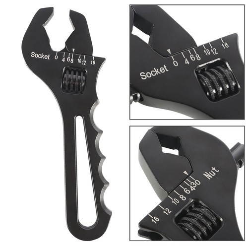 Labwork Adjustable Wrench Black Aluminum Tool Spanner For Hose End Fitting - Picture 12 of 13