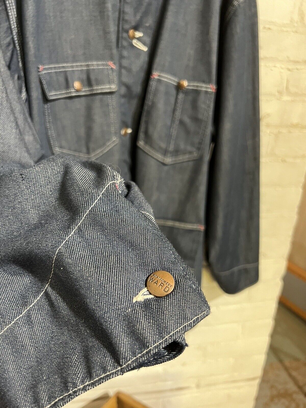 Vintage montgomery ward chore jacket size 50 indi… - image 4