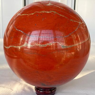 Natural Red jasper Sphere Quartz Crystal reiki Ball Healing 3040G