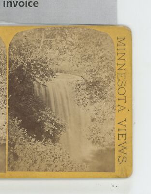 Close Up Minnehaha Falls Minneapolis MN Minnesota M. Nowack Stereoview c1880