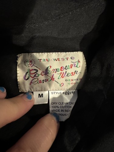 Rockmount Ranch Boys Black Western Shirt Pearl Snaps Planets Space Youth M - Picture 10 of 10