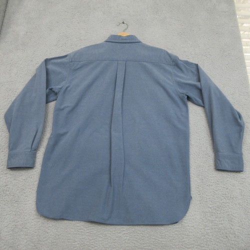 Camicia LL Bean Shacket uomo L blu cotone bottoni pesante utility abbigliamento da lavoro - Foto 16 di 18