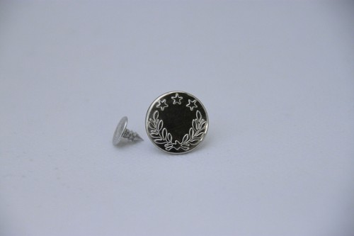 10 Qualitäts Nähfrei Sterne Jeansknöpfe Messing silber 17 mm Ersatzknopf - 第 1/2 張圖片