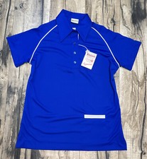 NWT Vintage 70s bowling King Louie USA Made Polo Style Shirt Women  s 36 Blue NEW