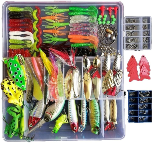 275 PCS Set Fishing Tackle Box Full Load Accessories Hooks Lures Baits Topwater - Picture 10 of 10