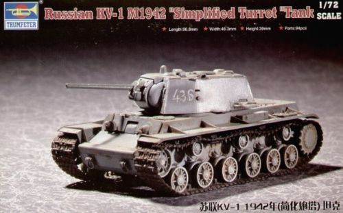 TRUMPETER 07234 (1/72e): KV-1 M1942 "Simplified Turret" - Imagen 1 de 1