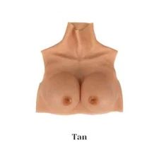Crossdresser Silicone Breastplate Silk Cotton Filled Fake Boobs Forms C-CUP SM