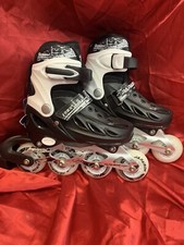 Papaison Adjustable Inline Skates Unisex Size 13.5 to 4 Small Black White New