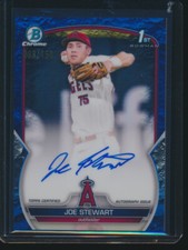 JOE STEWART AUTO 1st 2023 Bowman Chrome BLUE CRATER REFRACTOR #/150 ANGELS RC
