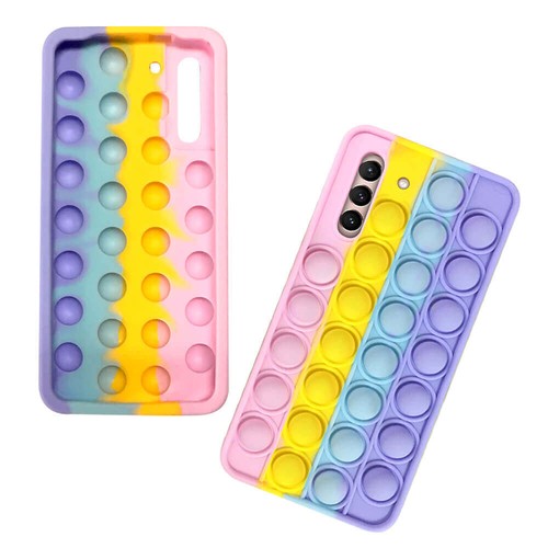 Pop Case for Samsung Galaxy S21 FE 5G, Fidget Bubble It Cover Stress Rainbow - 第 2/5 張圖片