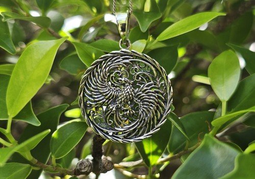 Phoenix Pendant 925 Sterling Silver Rebirth Resurrection Mythological Bird - Picture 4 of 11