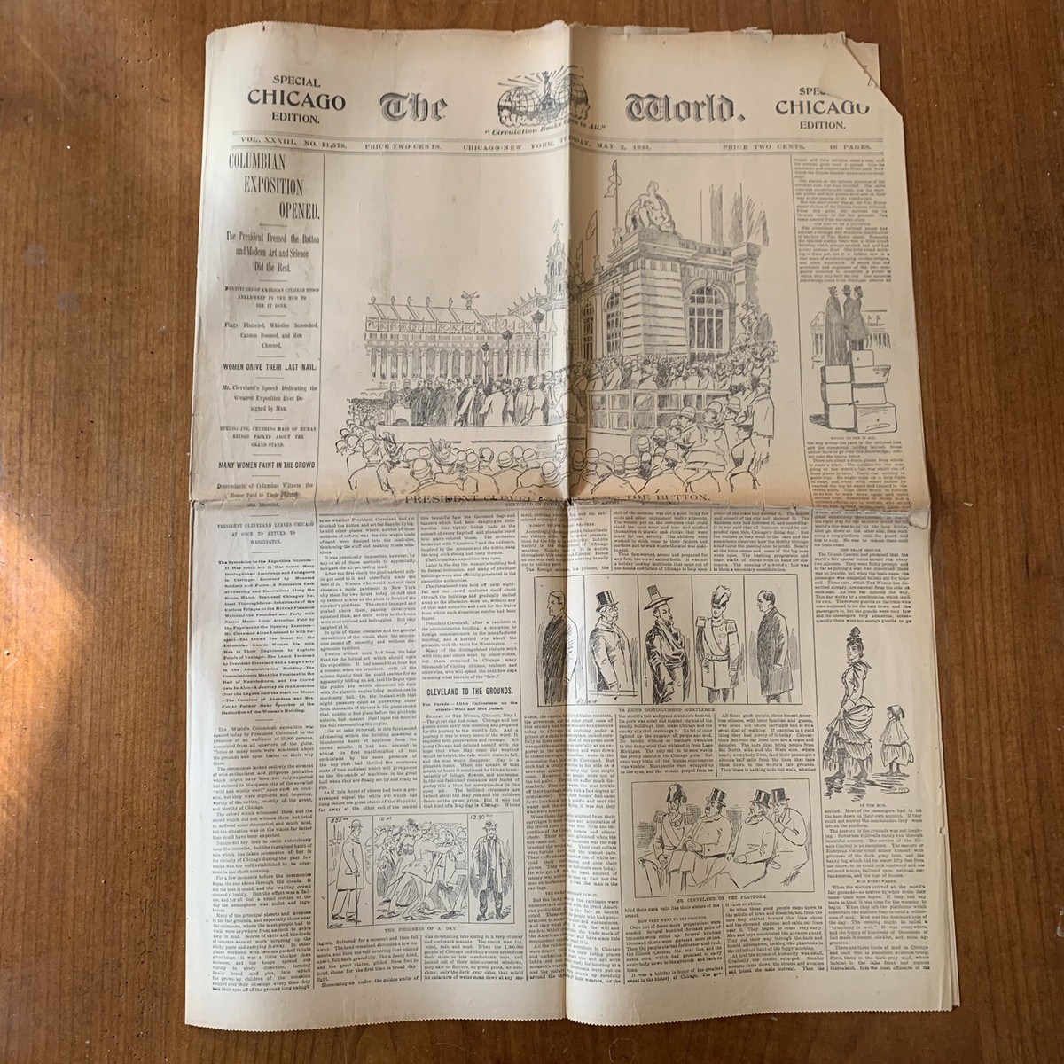 ORIGINAL 1893 Newspapers Related to Columbian Exposition / Chicago