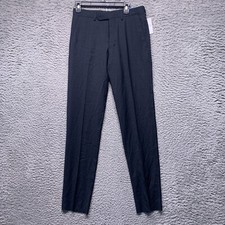 Vince Camuto Mens Black Plaid 36 29 Stretch Dress Pants