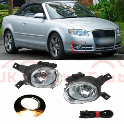 Pair Front Bumper Fog Lights Driving Lamps Bulbs Harness For Audi A3 2008-2013 c