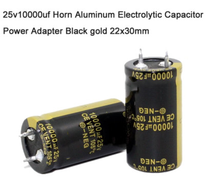 25v10000uf Horn Aluminum Electrolytic Capacitor Power Adapter Black ...