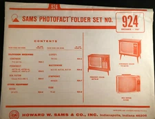 SAMS PHOTOFACT FOLDER SET NO. 924, 1967, SCHEMATICS & SERVICE MANUALS 