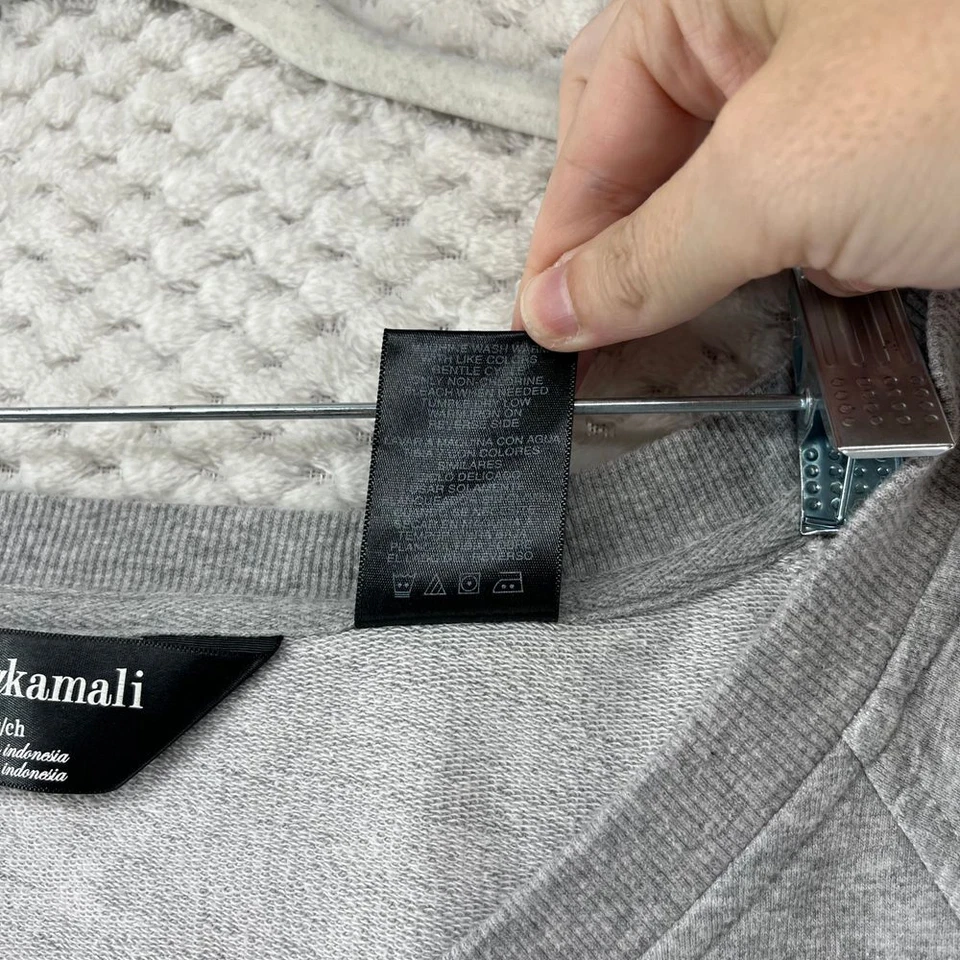 Norma Kamali Sudadera Vestido Cuello en V Bolsillo Manga Corta Gris S Foto 4 de 4