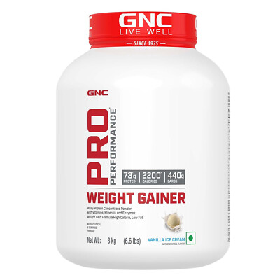 GNC Pro Performance Weight Gainer 3 Kg Vanilla Ice Cream Free Ship