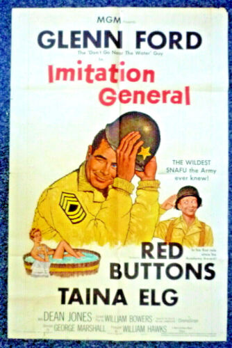 IMITATION GENERAL Original 1958 American One Sheet Movie Poster Glenn Ford - Afbeelding 1 van 1