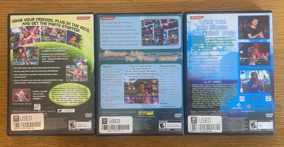 Karaoke Revolution PS2 (Paquete de 3 juegos) - Revolution, Party, American Idol - CIB Foto 3 de 3