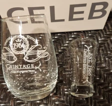 2021 Paris Products Wine & Shot Glass Set "Est 1966 Limited Edition"  Glassware