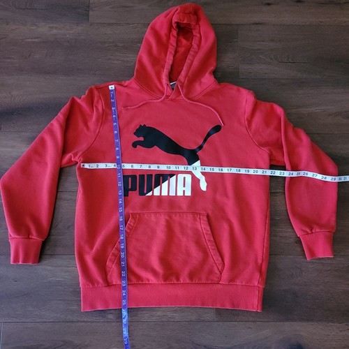 Puma Hoodie Mens L Red Black White Logo 595200-47 Puma Way TINY SPOT - Picture 4 of 10