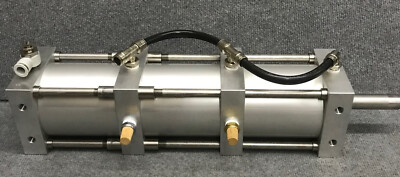 #ad TRIPLE STACK 3 STAGE RAM TIE ROD PNEUMATIC CYLINDER 619 COMP 4.5quot; 114.3MM BORE $100.00