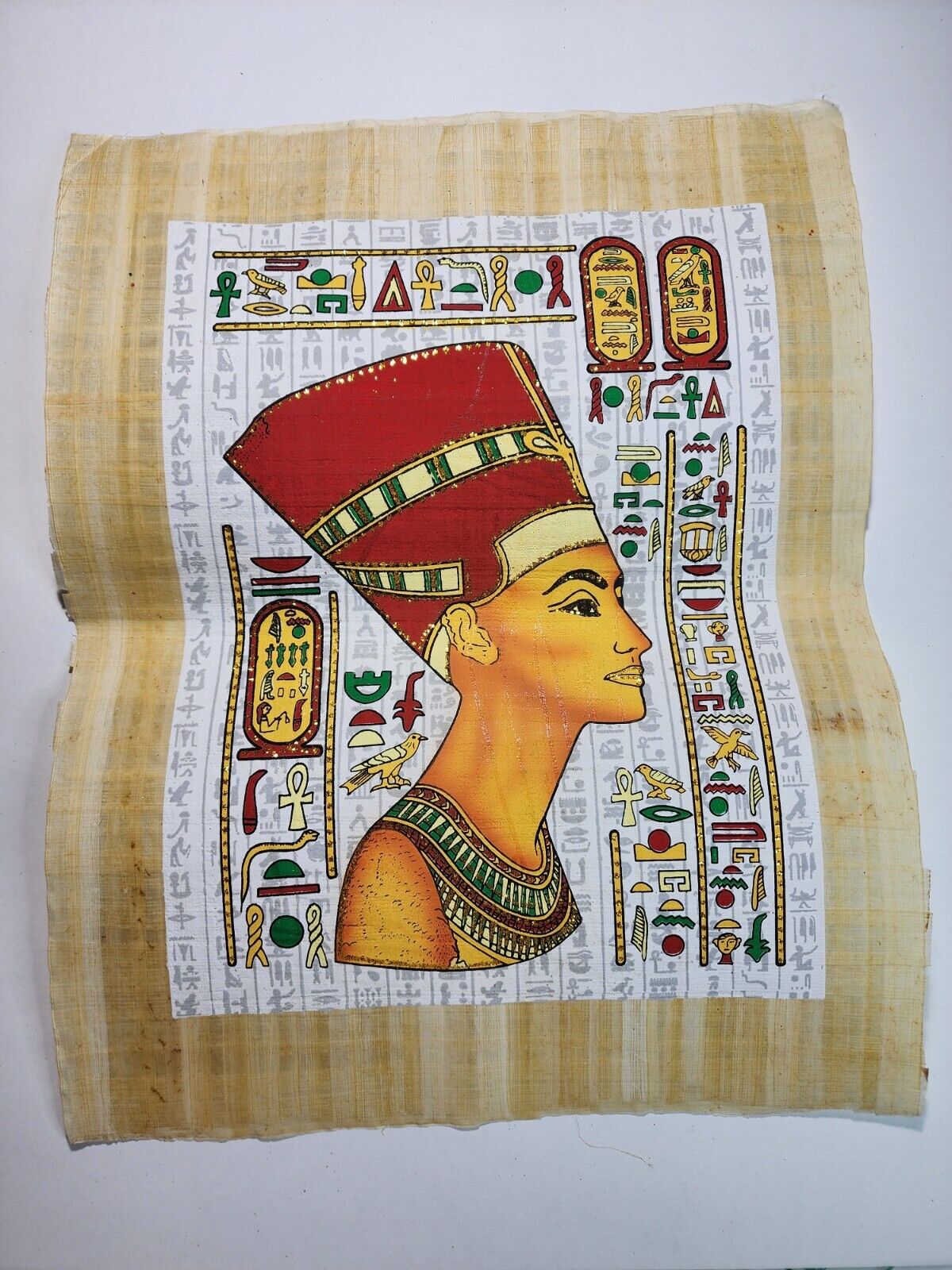 Ancient Egypt Queen Nefertiti Papyrus Painting - Egyptian Papyrus Paper Handmade