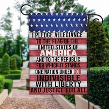 I Pledge Allegiance Double-sided Flag, 4th of July Flag, Independence Day Flag