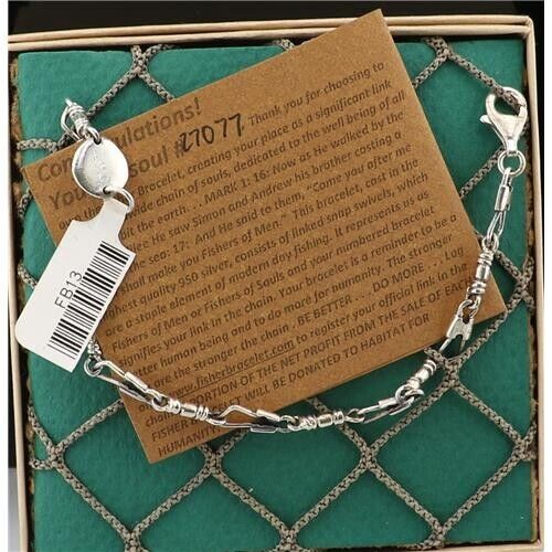 Fishers of Men Bracelet 7.5in Sterling Silver By Christian Taylor/ New in box - Picture 3 of 3