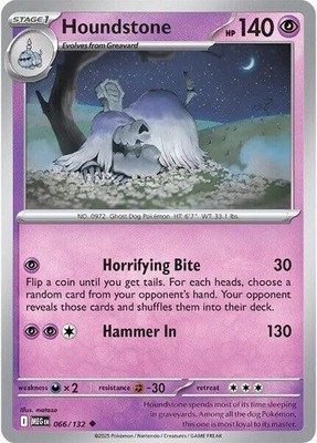 Houndstone - 066/132 MEG 066/132 Pokémon ME01: Mega Evolution Uncommon Revers...
