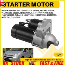 Starter Motor for Citroen Berlingo C3 C4 Fiat Scudo Peugeot 207 307 308 Partner