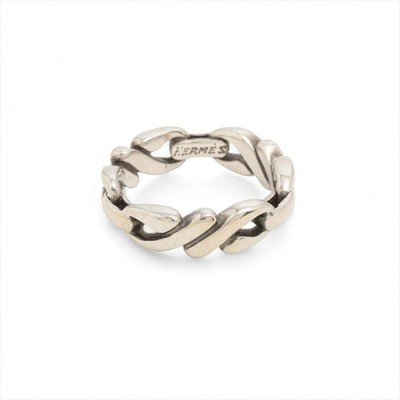 HERMES Modell unbekannter Ring 925 3,9g Silber Vintage echt aus Japan