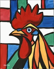 Atherton 11x14 Original Expressionism Acrylic Painting "Piet Roo" hand signed