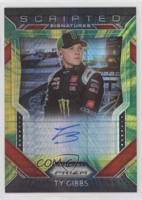 2020 Prizm Scripted Signatures Green & Yellow Hyper 5/15 Ty Gibbs Auto 1id6