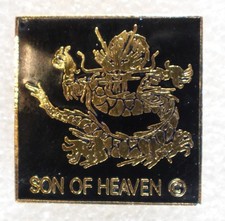 Vintage Chinese Dragon Enamel Pin "Son of Heaven" Imperial Asian Art