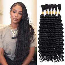 Deep Wave Bulk hair for Braid No Weft Deep Wave Bulk hair for Braiding Micro ...