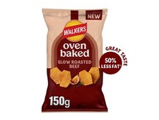 Walkers 6x 150g Oven Baked Crisps Roasted Beef Snacks newly lunch