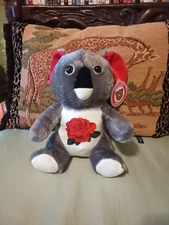 A&A Global koala bear,red rose plush,11.5 in,NWT.