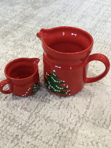 Set of Waechtersbach Christmas Tree 32 oz Pitcher & Creamer- Made in  Germany