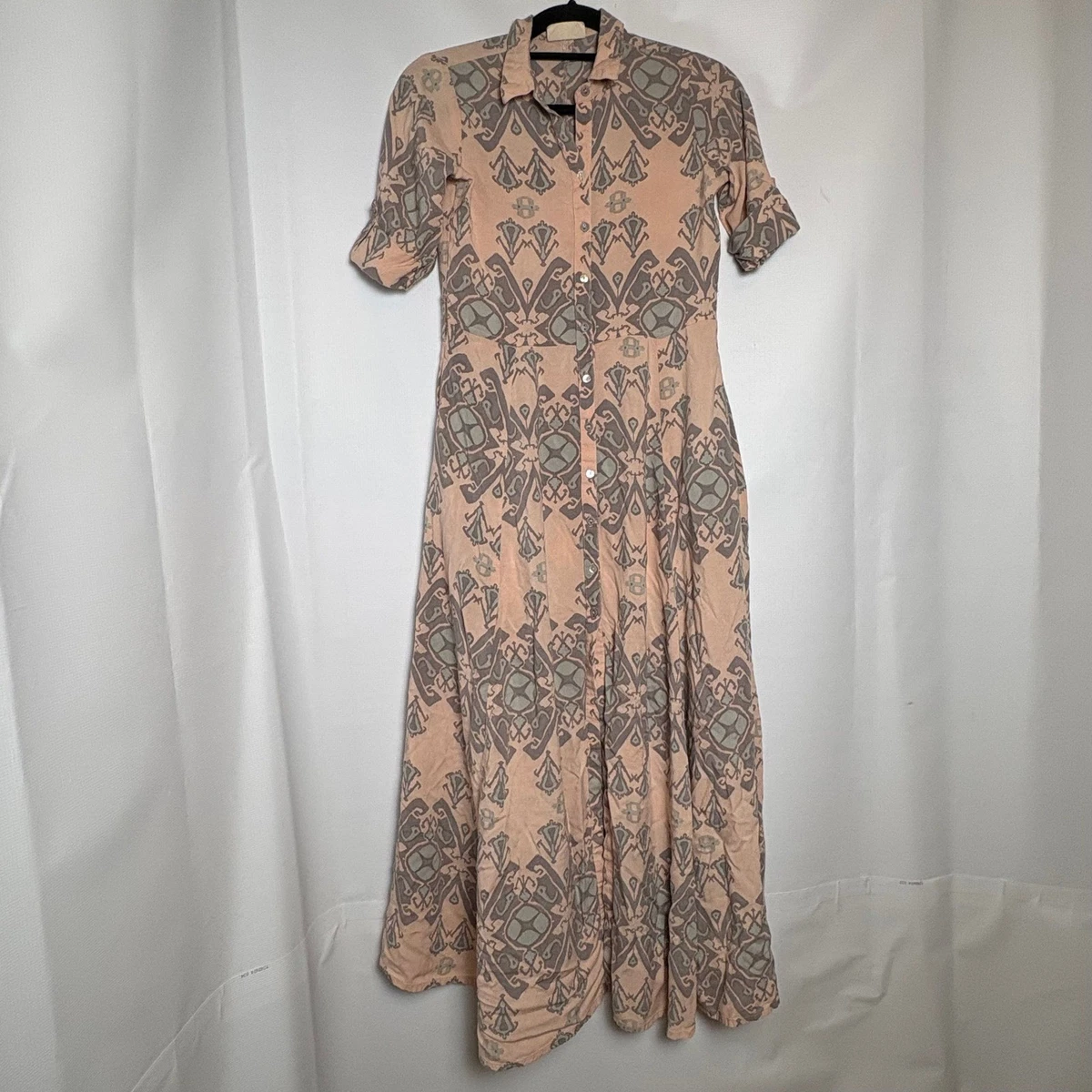slim fit dress slacks Buy Bombay Paisley Peach Floral Cotton A-Line Dress from Westside main image 0