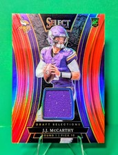 2024 Panini Select Red Prizm Draft Selection Patch #DSM-JMY JJ McCarthy (RC) SP