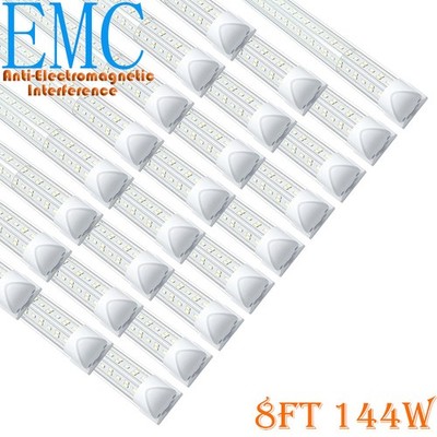 12/25 Pack 8 Foot Led Garage Ceiling Lights 144W 6500K T8 8' Integrated Fixtures