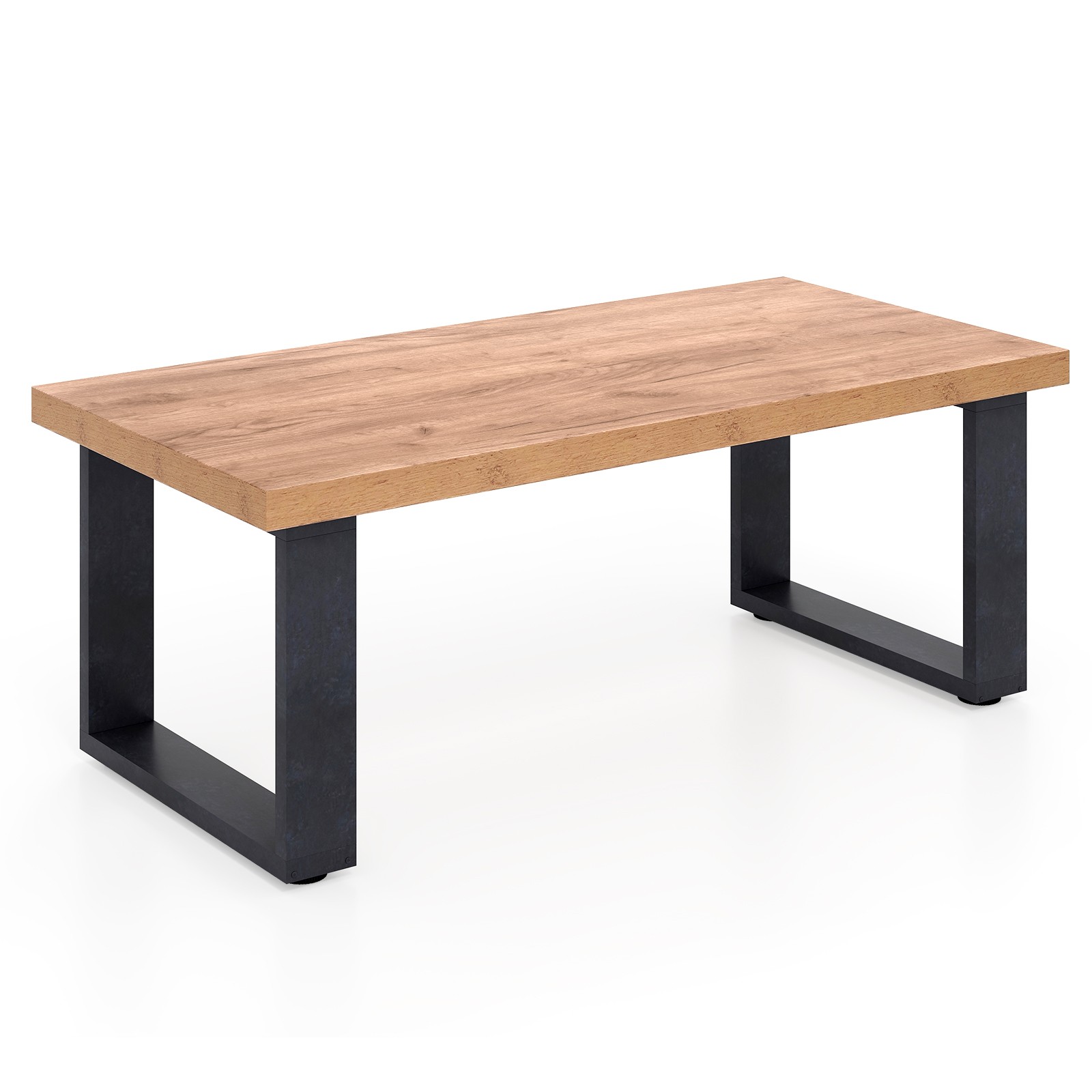 Minimalist Rectangular Center Table Rustic Coffee Table-Oak