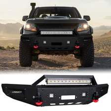 Vijay For 2017-2020 Chevy Colorado ZR2 Front Bumper W/Winch Plate&LED Lights