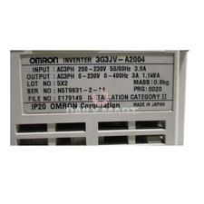 Used & Tested OMRON 3G3JV-A2004 Inverter 220V 0.4KW