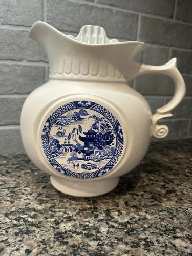 Blue Willow Motif McCoy Cookie Jar/ Pitcher  1973 Original