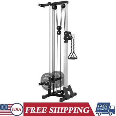 Wall Mount Cable Station LAT Pulldown Machine w/19 Positions Dual Pulley System 